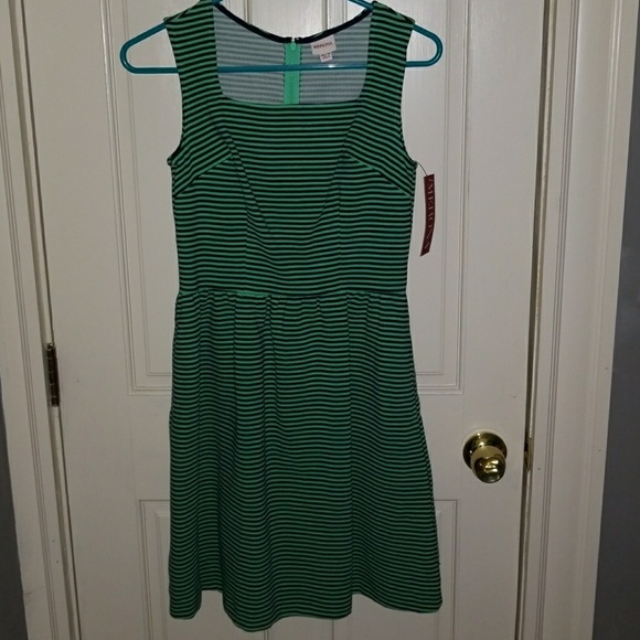 NWT Merona blue & green stripe dress! XS - Picture 1 of 5